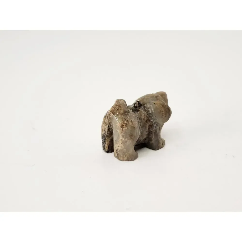 Miniature Carved Soapstone Dog Pendant / Charm